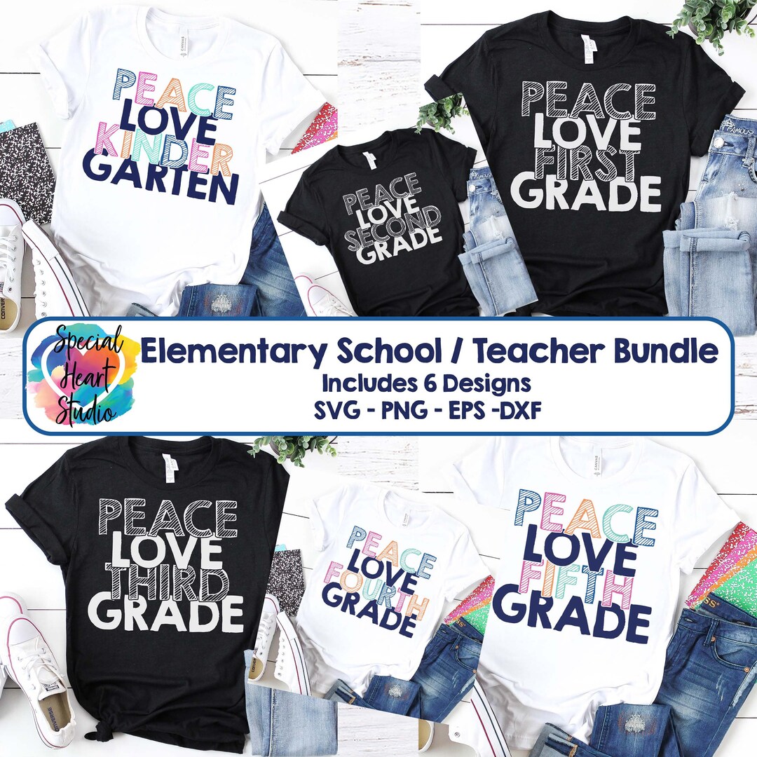 School Bundle SVG, Kinder, First, Fifth, Teacher Bundle SVG Back to ...