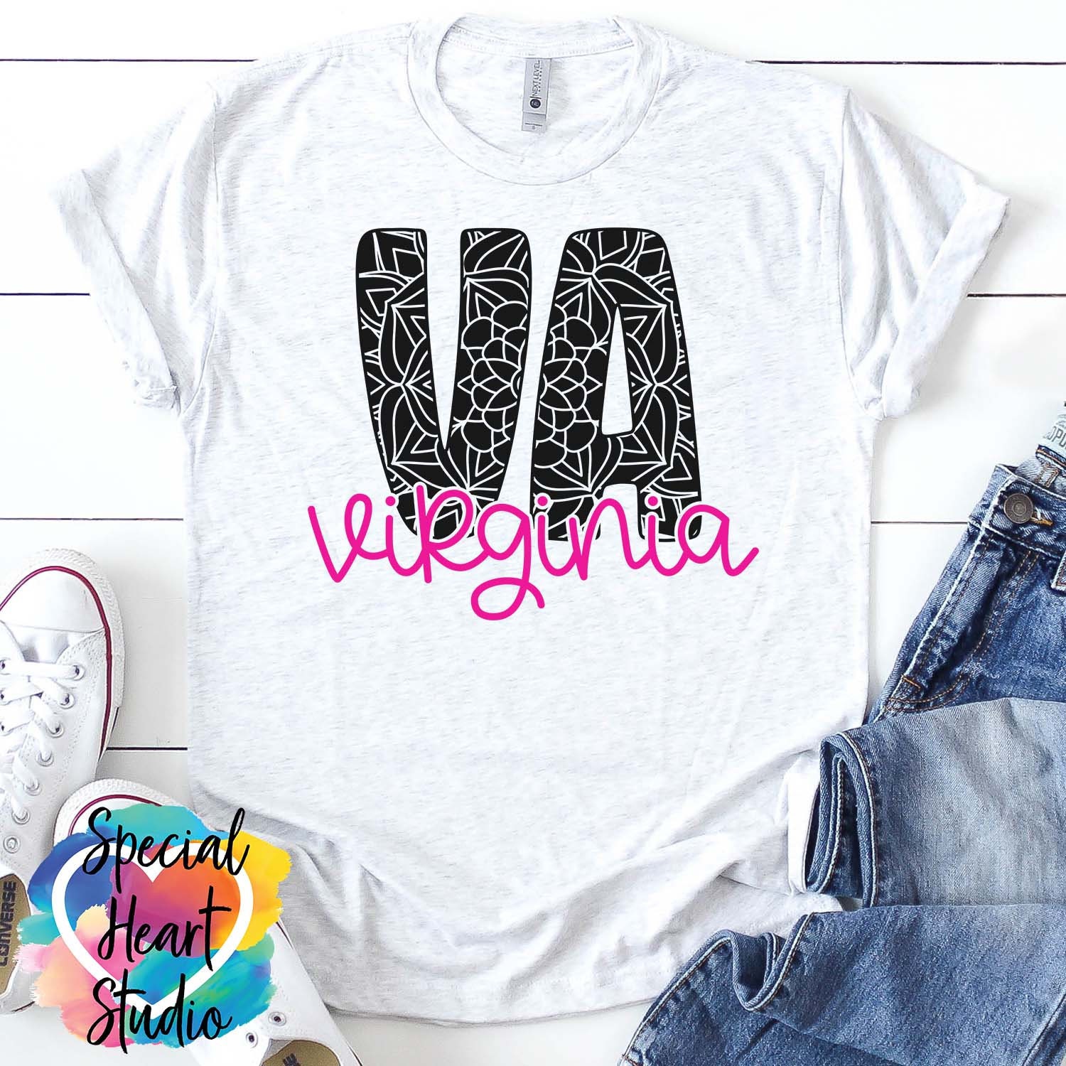 Virginia Design Virginia SVG, Virginia Mandala SVG, Dxf, Eps, Png File, Virginia VA ...