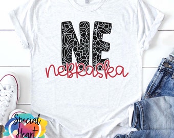 Nebraska SVG, Nebraska Mandala SVG, dxf, eps, png file, Nebraska NE State Cutting file for Cricut and Silhouette,