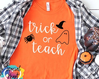 Halloween SVG, Teacher svg, Halloween teacher svg, dxf, png eps, cutting file, Cricut, Silhouette, Cutting Machines, trick or teach cut file