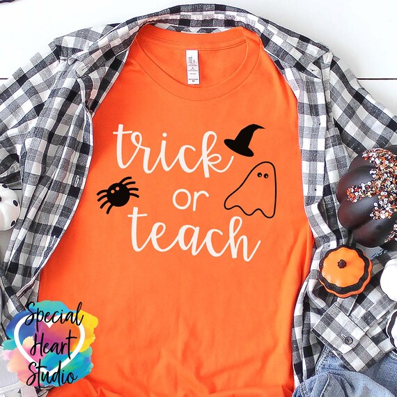 Halloween SVG, Teacher svg, Halloween teacher svg, dxf, png eps, cutting file, Cricut, Silhouette, Cutting Machines, trick or teach cut file