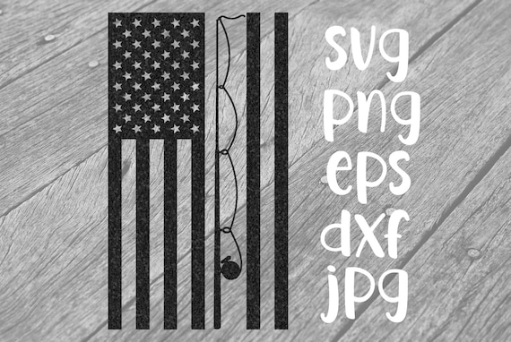 Fishing Rod Flag, Svg, Dxf, Eps, Png, Instant Download for Cricut