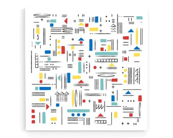 モダンな抽象的な壁アートプリント、トレンディな幾何学的なポスター、大胆な色のアートワーク、モダンな家の装飾、グラフィックアートの壁の装飾、正方形のアートプリント