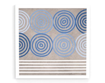 モダンな抽象的な壁アートプリント、青い幾何学的なポスター、ボヘミアンスクエアアートプリント、ミニマリストの壁装飾、モダンな家の装飾、カラフルなグラフィックアート