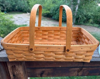 Longaberger NWT vintage collectible Medium Gathering Basket swinging handles