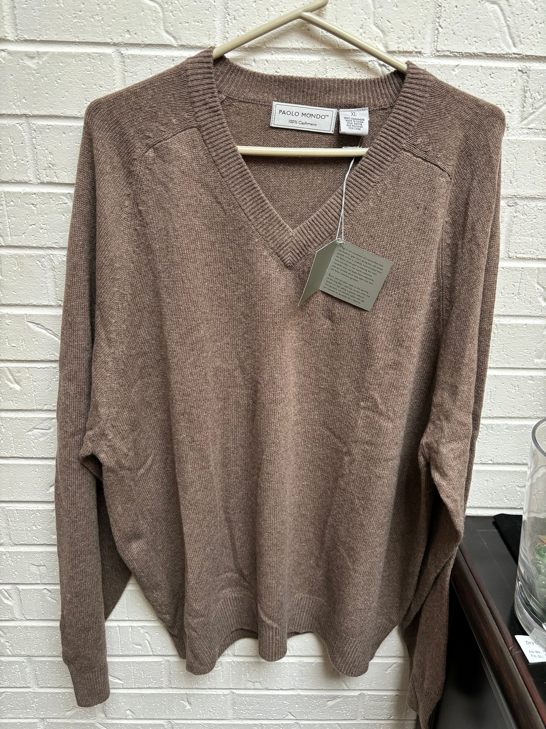 Paolo Mondo NWT Mens Vneck Beige Cashmere Sweater. Size Xl Etsy