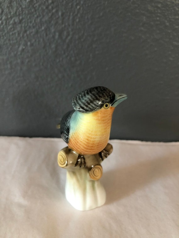 Herend Singer Bird On A Log Etsy