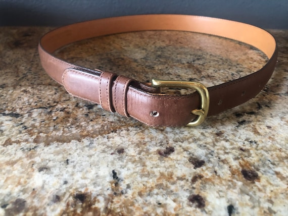 Coach Tan cowhide Leather Belt with Brass Buckle✨ Coach Made Glove Tanned Cowhide Leather Belt Solid Brass Tan  main image 4