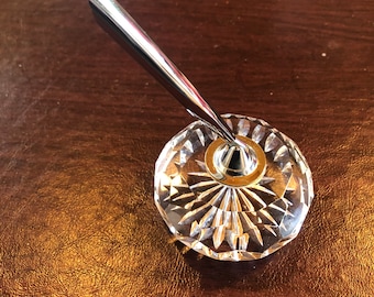Waterford vintage crystal pen holder and paper weight