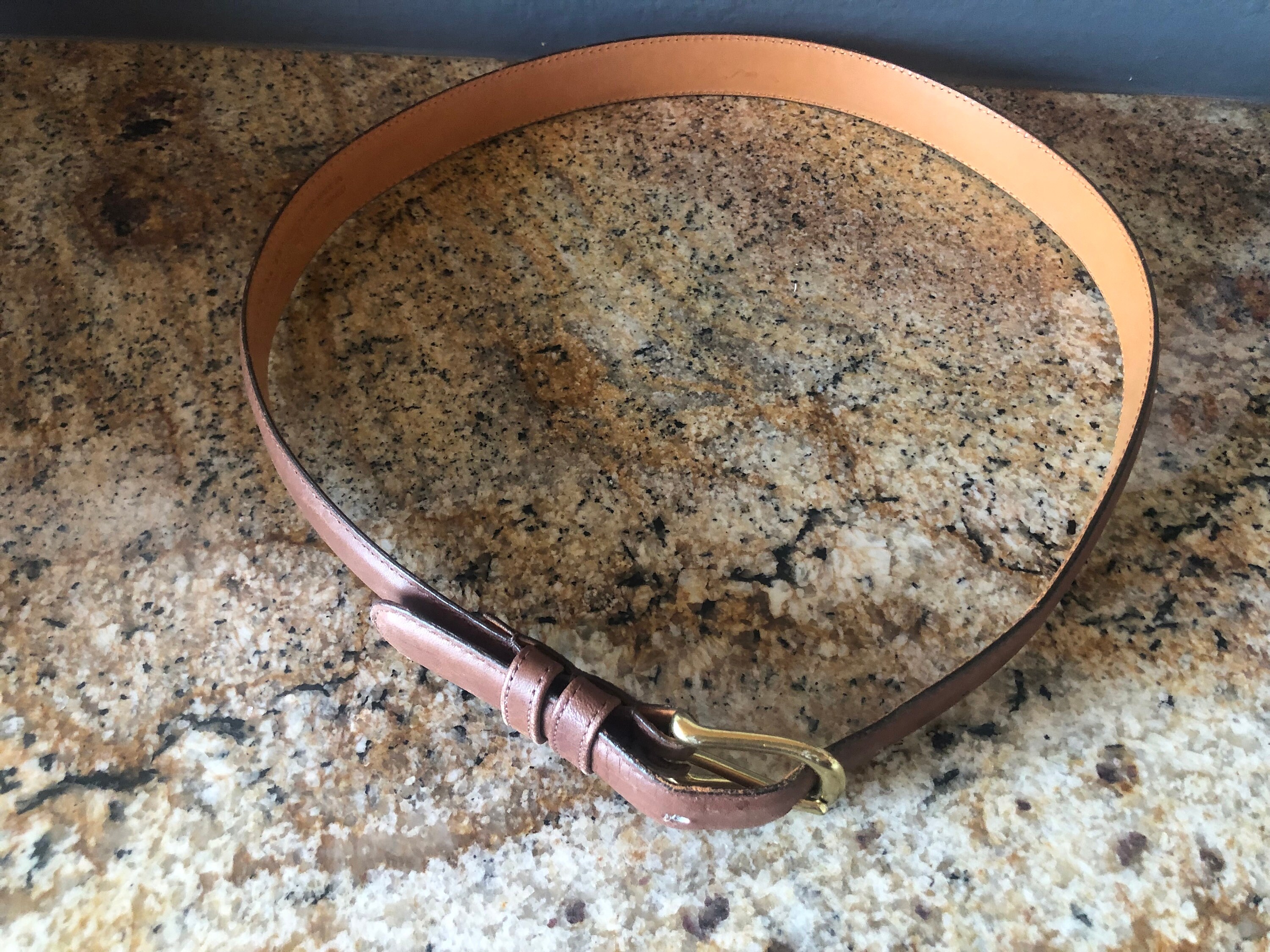 Vintage 80s Coach USA Leather Belt Brown Polished Cowhide Solid Brass Coach Leather Vintage Belt Tanned Cowhide Mahogany Genuine  main image 2