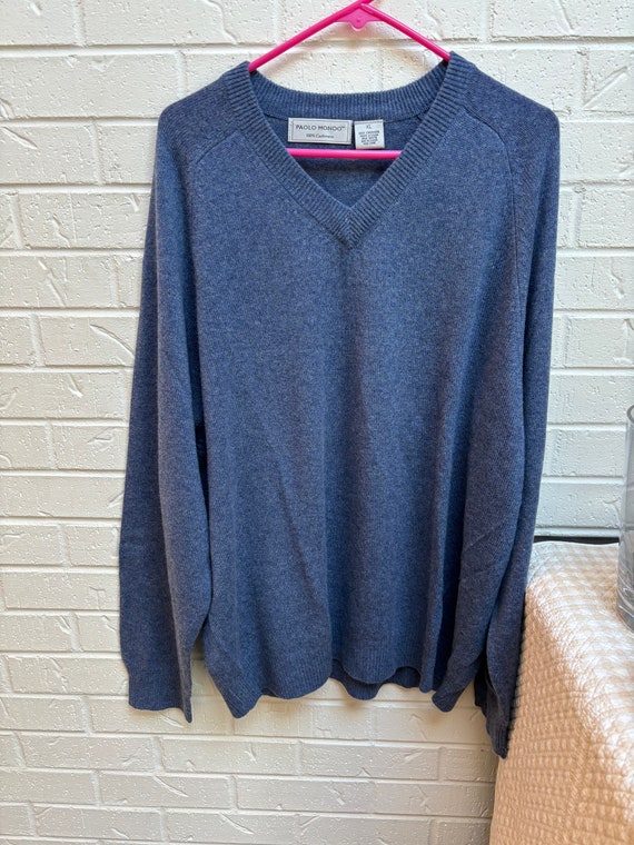 Paolo Mondo NWOT men’s blue vneck cashmere sweater