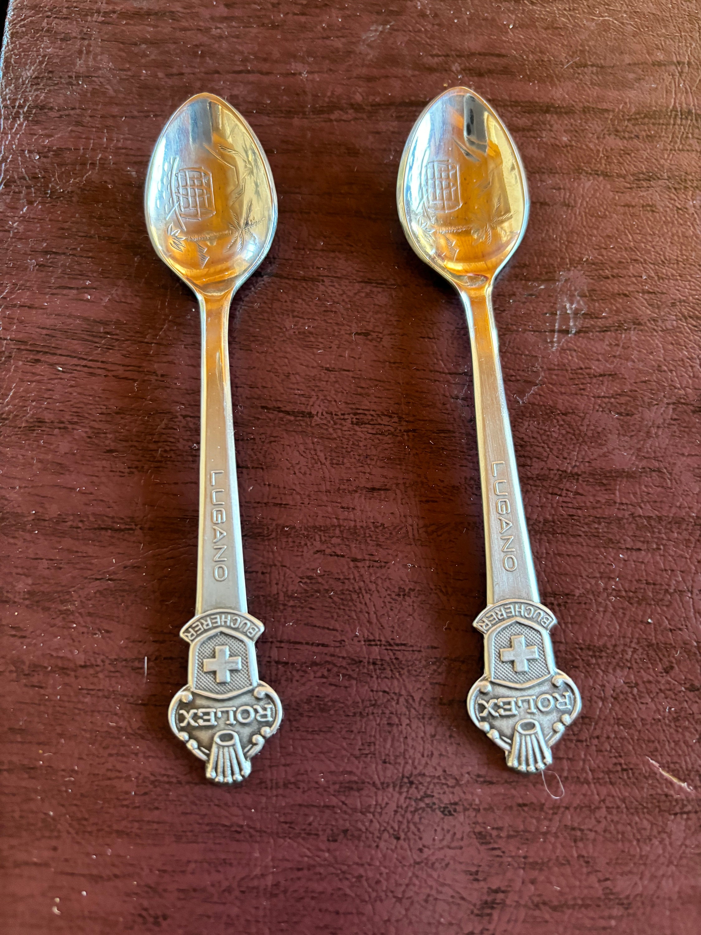 Rolex Vintage Bucherer of Switzerland Lugano Silver Plate Souvenir Spoon Etsy