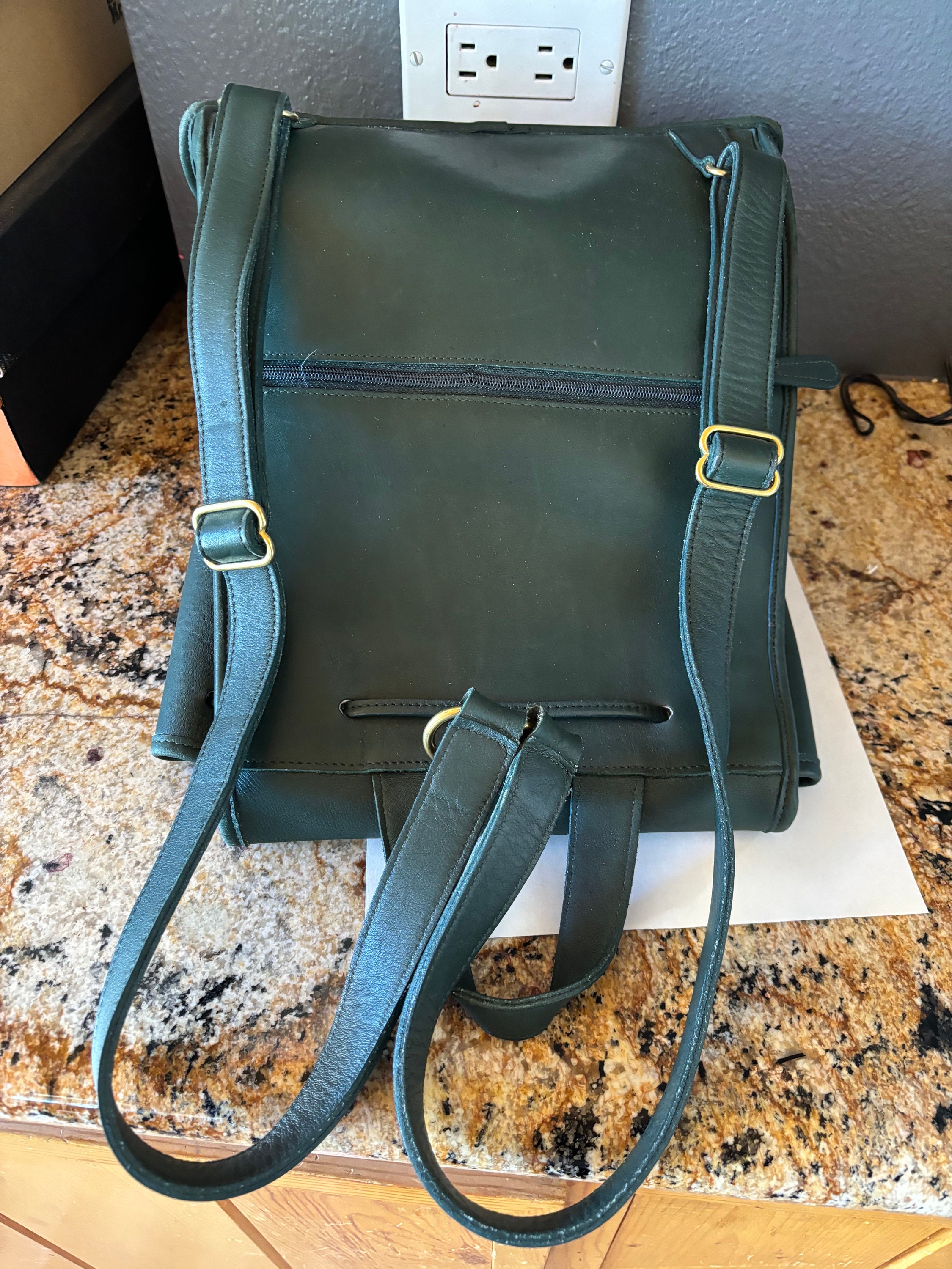 Coach Vintage Preowned RARE Bottle Green Rucksack Backpack Coach Vintage Preowned RARE Bottle Green Rucksack Backpack