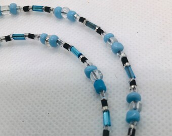 22 inch Seed bead Blue School color Necklace