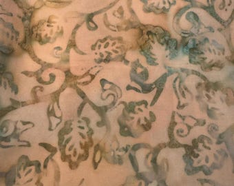 1 yard Robert Kaufman Batik oregano yellow green quilting cotton