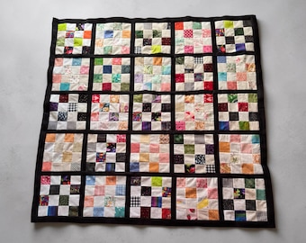 Machine Pieced Quilt Top: Cotton Fabrics Country 16 patch 45” x 45”