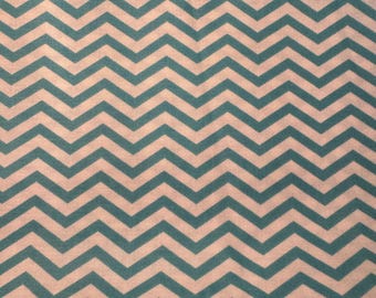 1 yard teal chevron quilting cotton