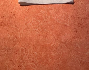 100% cotton quilting fabric half yard subtle orange floral print