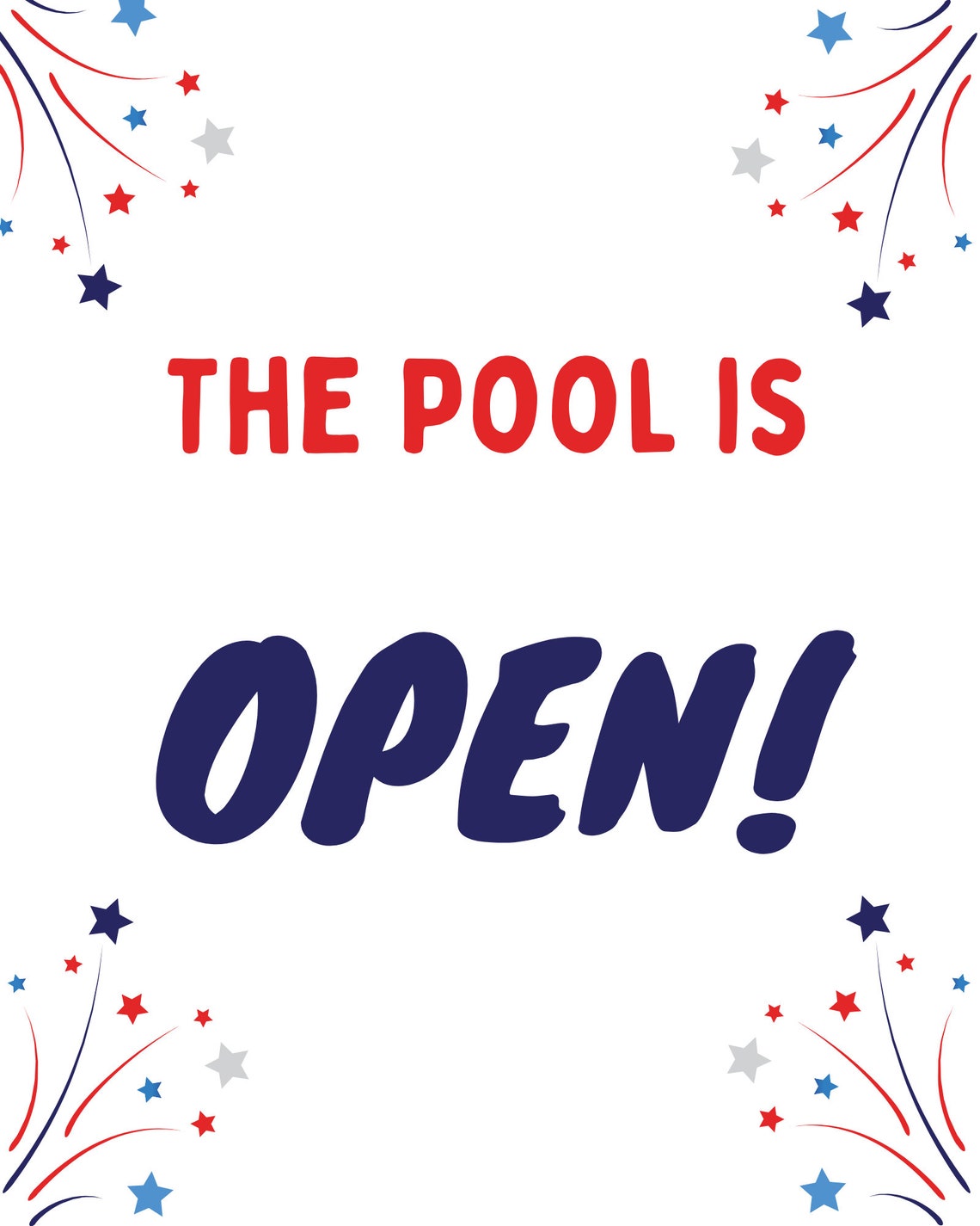 The pool is open Pool sign Etsy