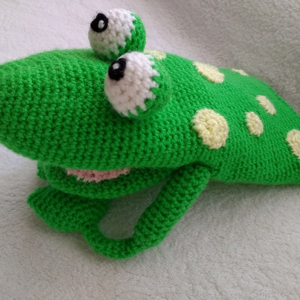PATTERN PDF Hand Puppet Amigurumi Toy Crochet “Giuseppe”, the Frog