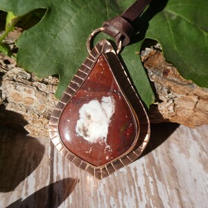 Wild Horse in Copper Leaf Necklace,  30&quot;leather neckbnd, Gifts for Him, Gifts for Her   # N-901