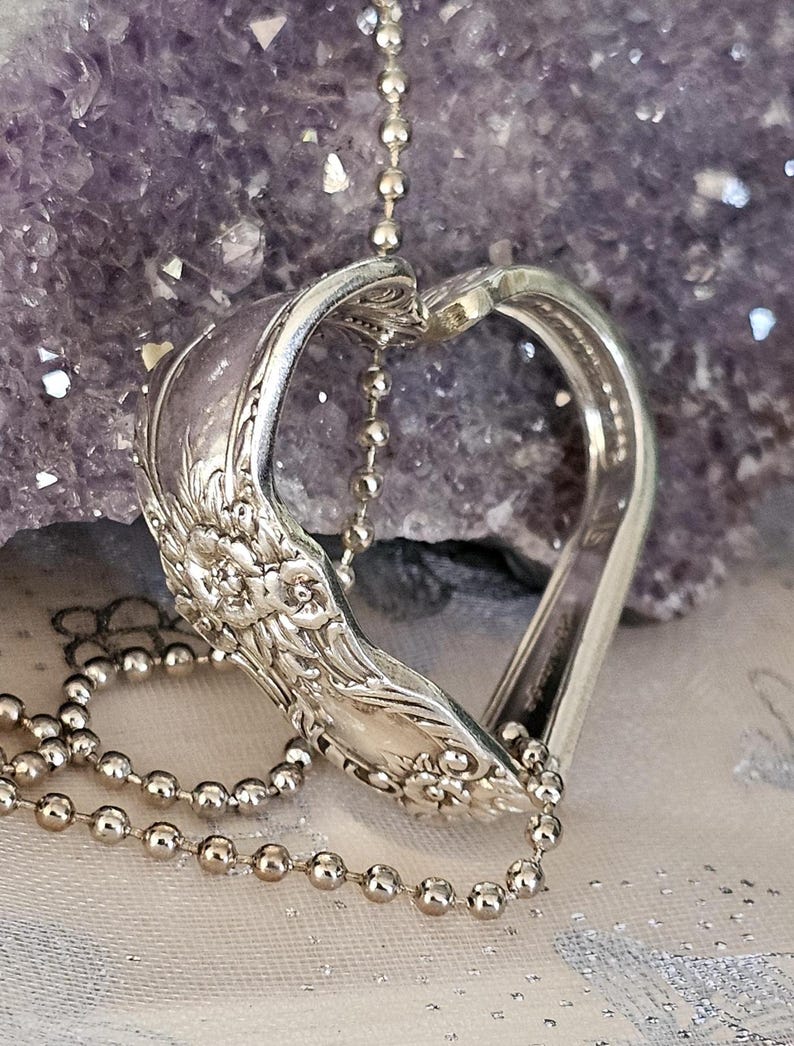 Silver Spoon Heart Necklace Love Necklace HN2 Etsy