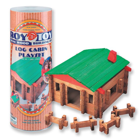 roy toy log building set