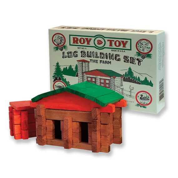 wooden toy farm buildings