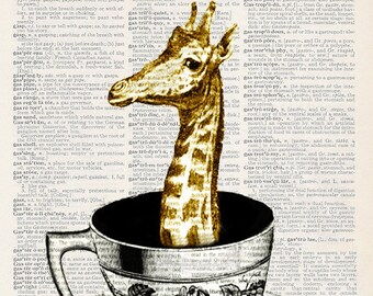 Taza de té de jirafa / Lámina artística