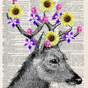 Flower Deer | Art Print