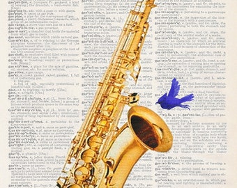 Saxophone Birds | Art Print