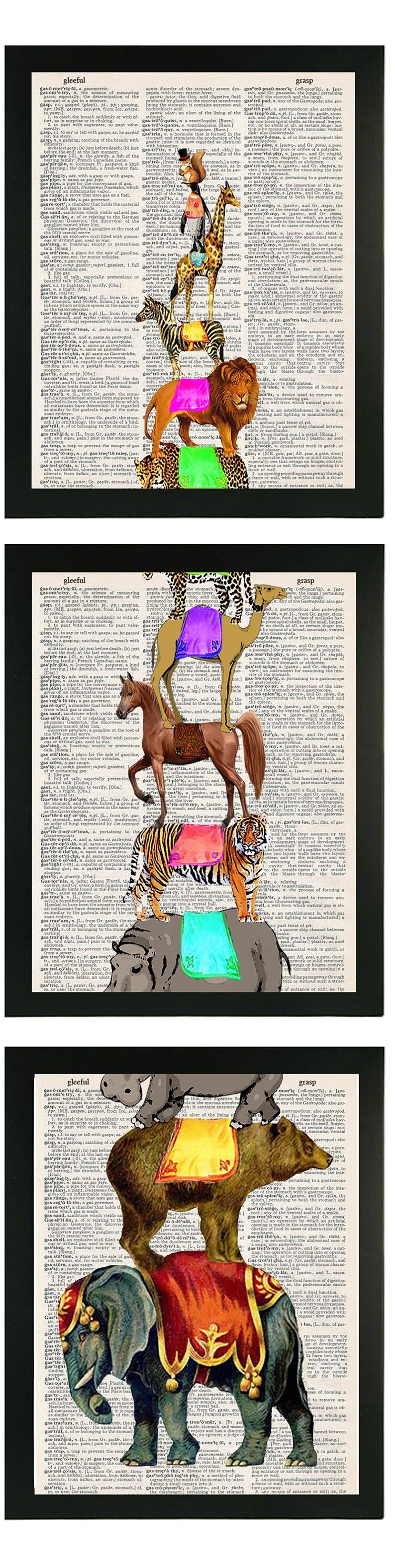 Animal Stack 3 Pc | Art Print - Etsy