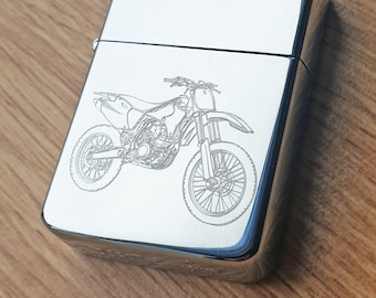 Premium Brass Motocross Dirt Bike Windproof refillable Lighter - 3 Colours Available - Great Offroad Rider Biker Motorcycle Gift