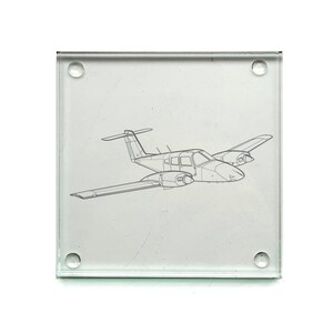 パイパーPA44セミノール航空機用ドリンクコースターセレクション - 自宅、職場、オフィスのテーブル用航空パイロットギフト - ギフトボックス入り - スタイルを選択