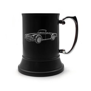 Personalised Vintage Triumph TR6 Car Steel Tankard - 4 colours - 1 Pint Classic Car Drivers, Wedding, Retirement, Birthday Gift