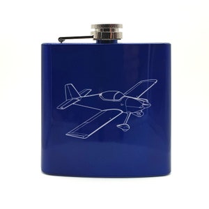 Personalised Vans RV 6 Aircraft Hip Flask - Choice of Colours - Pilots Instructors Birthday Wedding Aviation Enthusiast Gift Idea