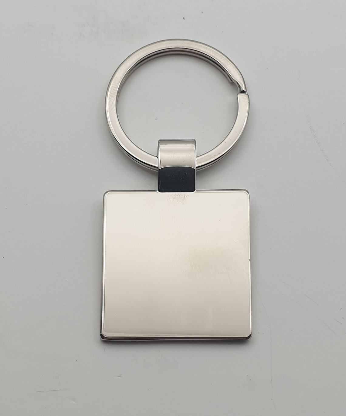 Square Chrome Keyring Plain Design Heavy duty Ring Gift | Etsy