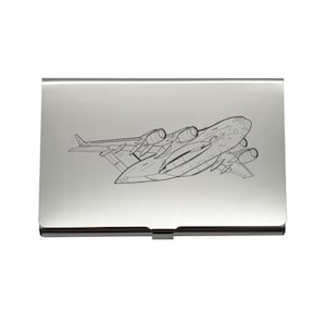 Personalisierte C17 Globemaster Flugzeug Kartenhalter - Militär Geschäftspersonal Luftfahrt Marketing Idee - graviertes EnF Gravur Design