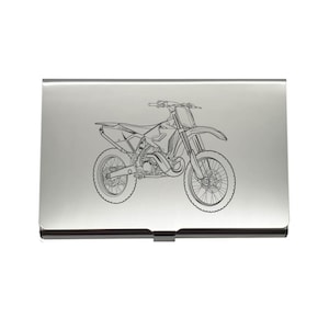 Gepersonaliseerde Yamaha YZ250 Motocross Motorfiets Card Houder - Business Credit Card Case - Offroad Biker Motor Showroom Promotie Cadeau