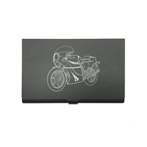 Personalisierte Ducati Mike Hailwood Motorrad Kartenhalter - Visitenkartenetui - Graviertes Biker Motorrad Showroom Verkaufsförderung Geschenk