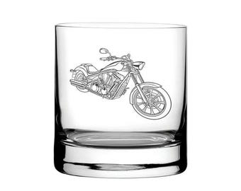 Hon Fury Chopper Motorcycle Tumbler Glass | Themed Motorbike Bikers Gift Birthday, Christmas, Wedding, Retirement | Select Style