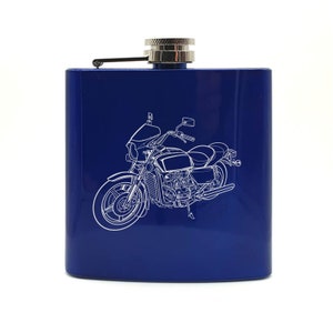 Personalised Classic Hon Gold Wing Motorcycle Hip flask - 8 colours -Tourer Bikers motorbike Wedding Retirement Birthday Engraved Boxed Gift
