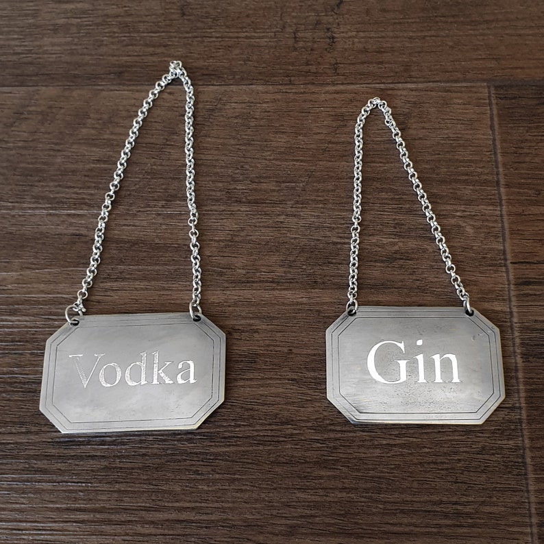 Personalised Wine Bottle Decanter Label UK Hand Made Pewter Etsy UK