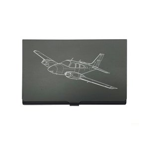 Porta carte personalizzato Beechcraft Baron Aircraft - Porta carte di credito aziendali - Idea regalo promozionale per gruppo di club di aerei pilota dell'aviazione