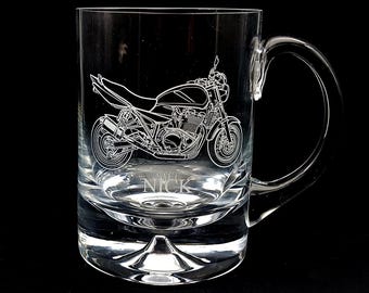 Gepersonaliseerde glazen Suzi GSX-motorfiets - Kies een ontwerp - Bikers verjaardag bruiloft pensioen cadeau