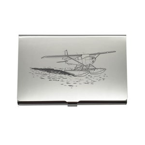 Cessna Seaplane Aircraft Credit Debit Business Card Holder - Superbe Lake Pilot Instructor Tour Networking Flying School Marketing Gift