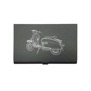 Lambretta Scooter Schwarz Kredit Debit Visitenkartenhalter - Hervorragende Bikers Scooter Club Marketing Geschenkidee