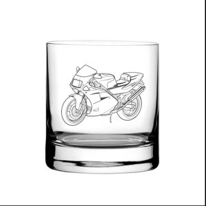 Personalised Ducati 888 Motorcycle Tumbler Glass -  Birthday Wedding Christmas Bikers Motorbike Themed Gift Idea