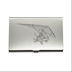 Pegasus Microlight Trike Card Holder - Business Credit Card Case - Light Aviation Flying Club Pilot Gift Idea