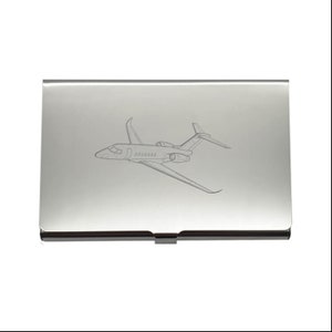 Support de carte de visite de débit de crédit en acier Cessna 560 Jet Aircraft personnalisé - Idée cadeau promotionnelle d’affaires de l’aviation de pilote professionnel